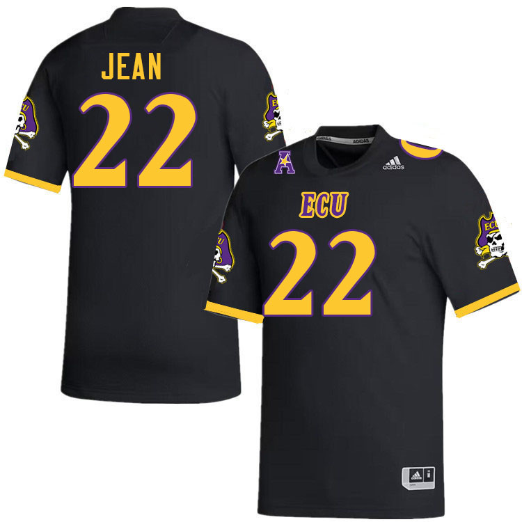 East Carolina Pirates #22 Jonathan Jean College Football Jerseys,Uniforms-Black